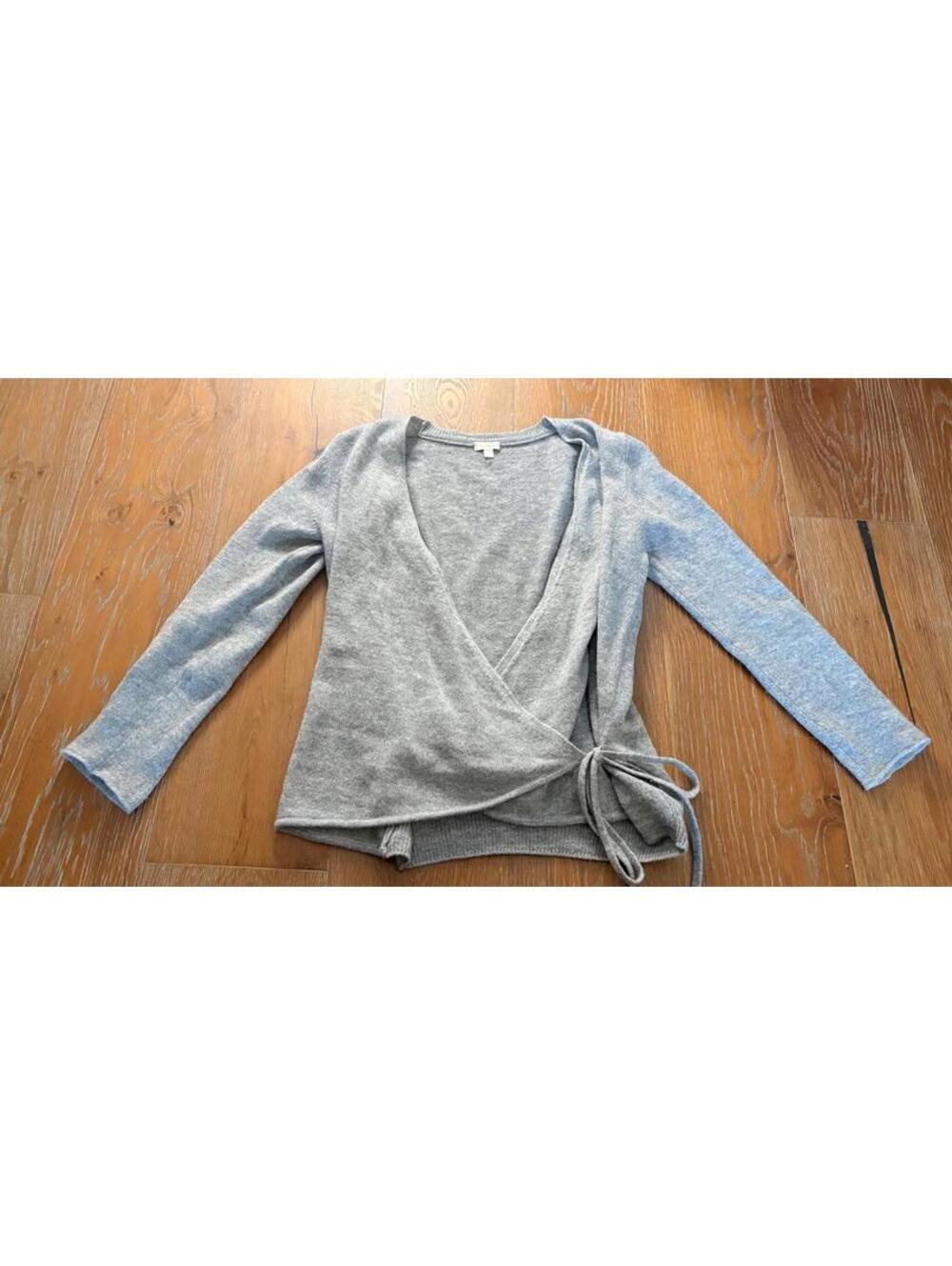 Cuyana Gray Cashmere Wool Wrap Sweater Size Small